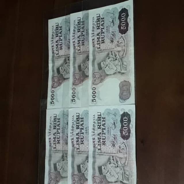 Uang kuno 5000 asah intan original