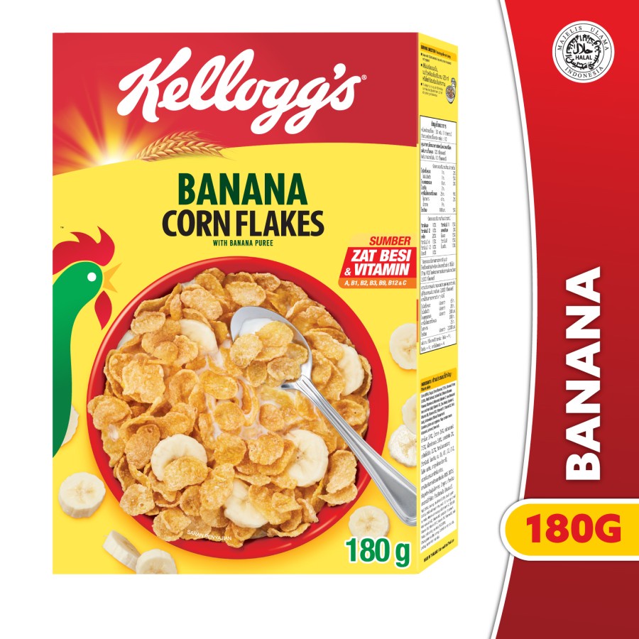 Kelloggs Fruit Banana Corn Flakes Sereal 180g