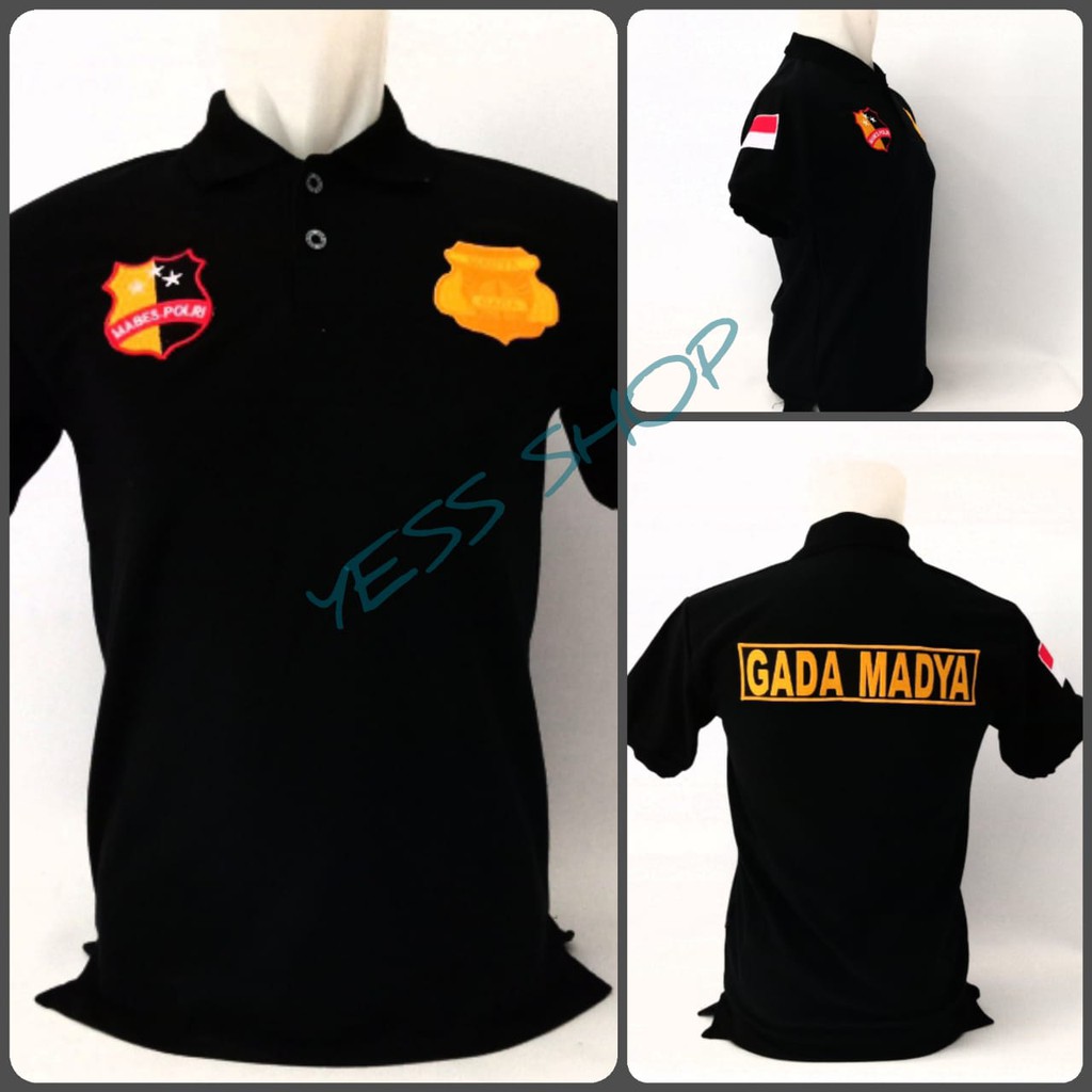 Baju Kaos Pendek Polo Hitam GADA MADYA