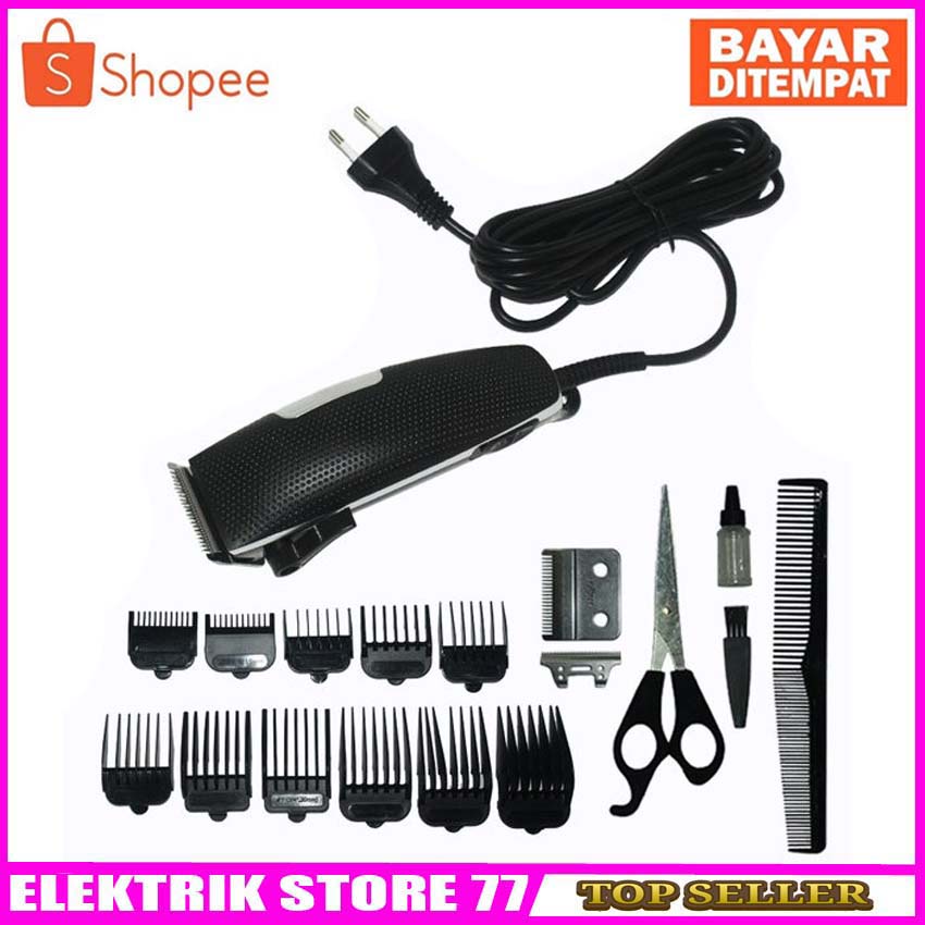 Alat Cukur Rambut Wigo W-530 Clipper Mesin Pencukur Elektrik Komplit