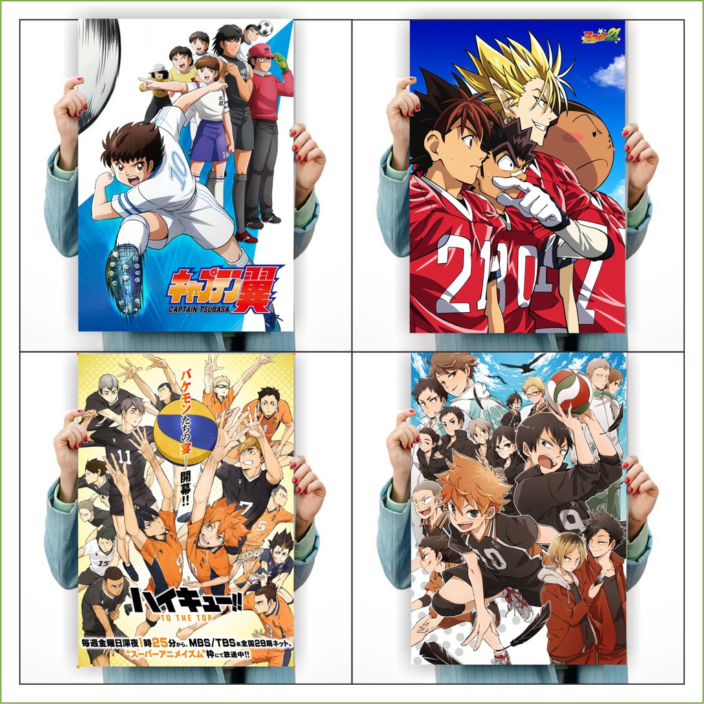 Poster Anime Sports size A3 - Yowamushi Pedal Kuroko no Basuke Ahiro no Sora Captain Tsubasa Eyeshield 21 Haikyuu!! Kalender Haikyuu 2022 Blue Lock