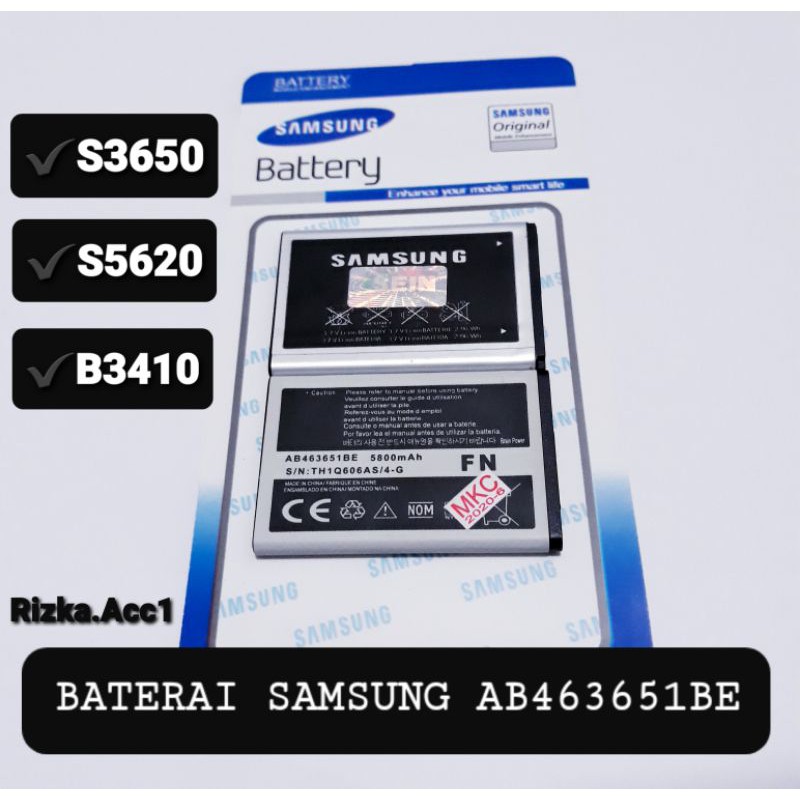 Baterai Batre Samsung Galaxy S3650 S5620 B3410 AB463651BE Original Battery Handphone