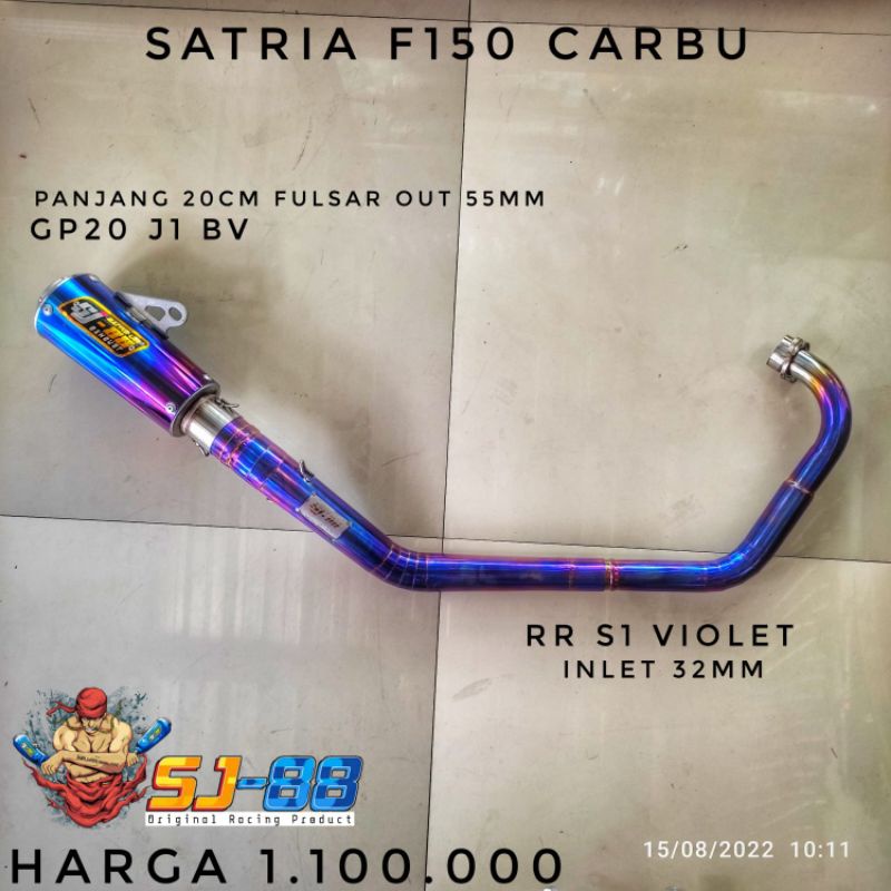 knalpot satria fu sj88 type rr s1 gp20 j1 full violet