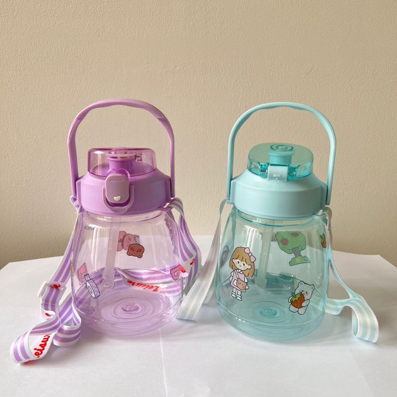 BOTOL MINUM ANAK  VIRAL GEMOY UK 1,3LITER FREE STIKER MODEL BENING