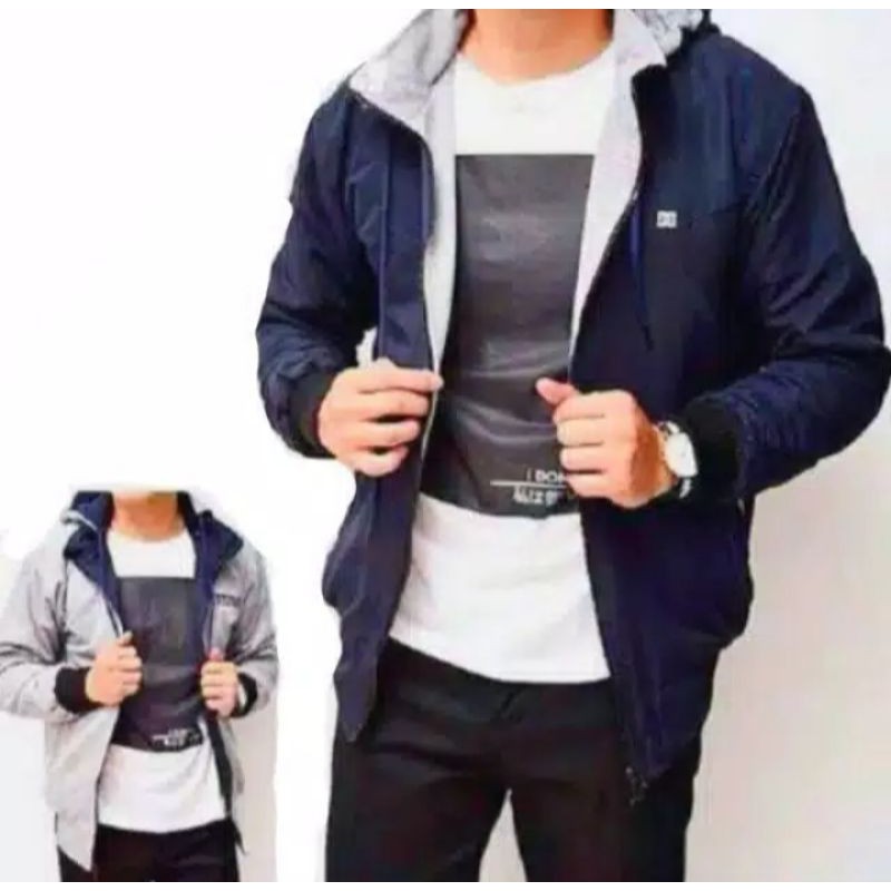 JAKET BOLAK BALIK 2 IN 1 SIZE : L,XL,XXL