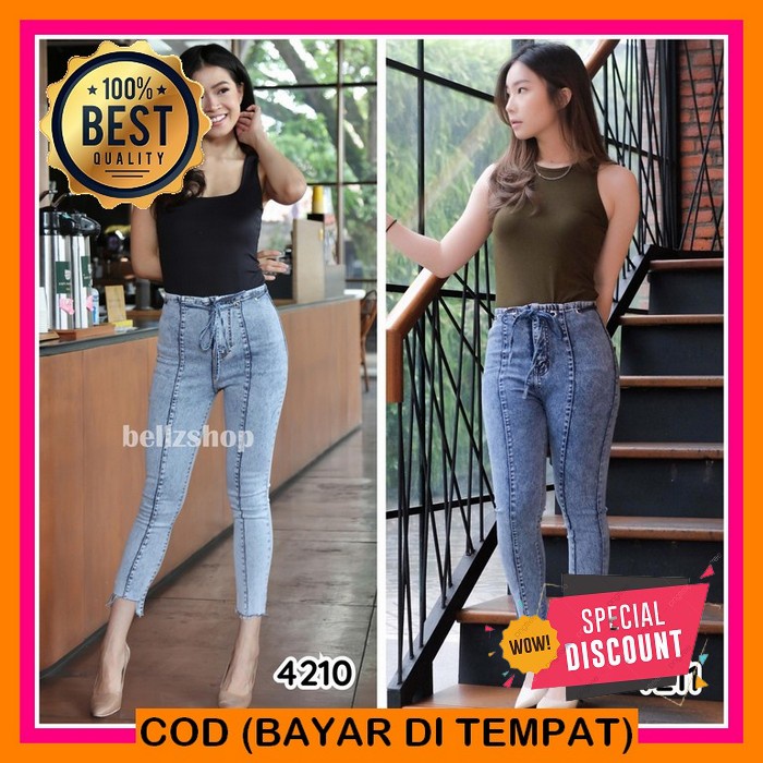Molly Jeans Kulot Boyfriend (Bnft) Jeans Cewek Kekinian Sobek Ter YE840 Celana Jeans Wanita Hw Stret