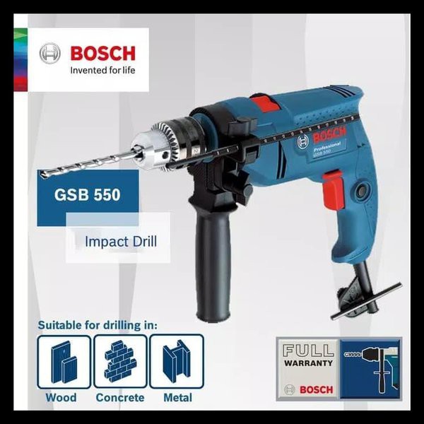 Mesin Bor Bosch Impact drill 13mm GSB 550 Bor Beton Tembok BOSCH ORIGINAL