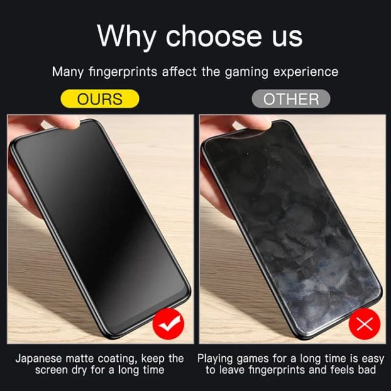 Tempered Glass Matte Oppo A7/ A12/ F3/ F7/ F9/ A5S/ A3S/ Anti Glare Full Matte