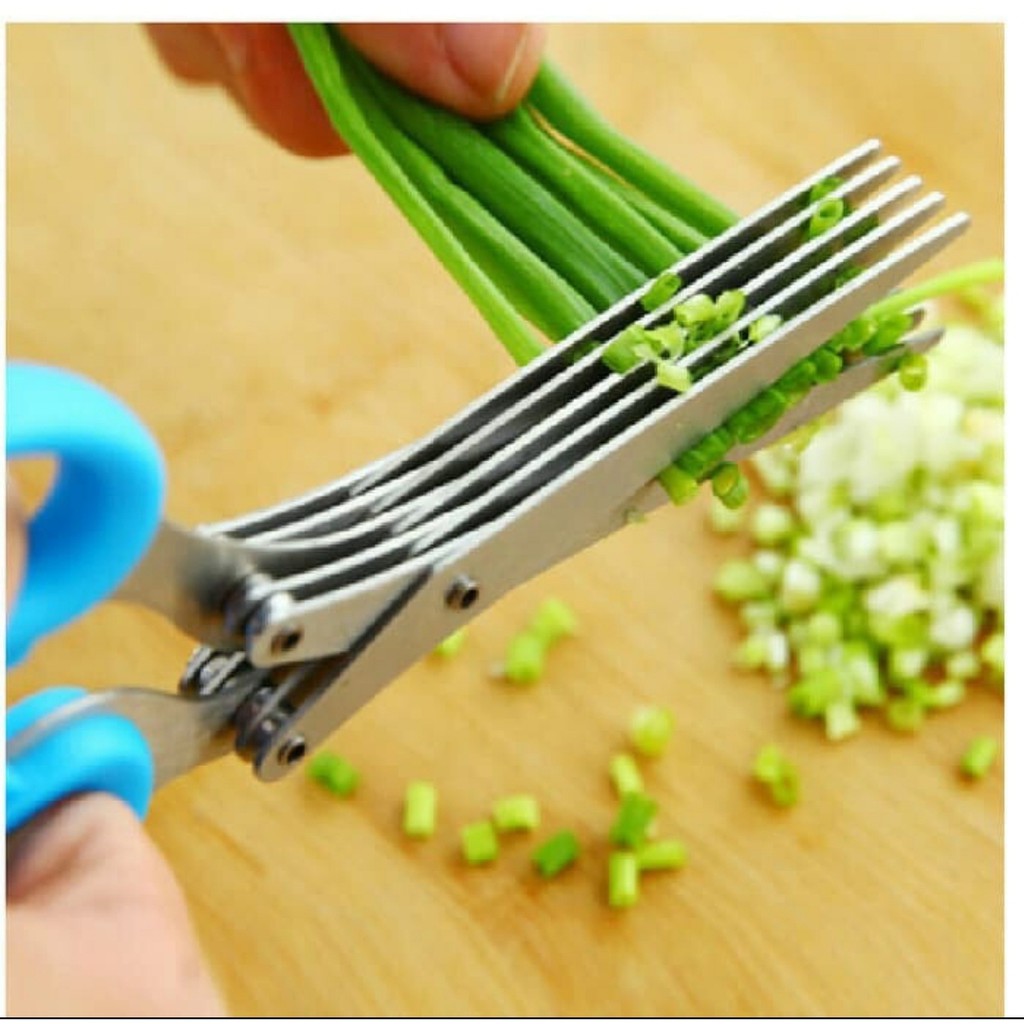 

hsw- GUNTING 5 LAYER SCISSORS FIVE LAYER PEMOTONG SAYURAN BAWANG PRAKTIS