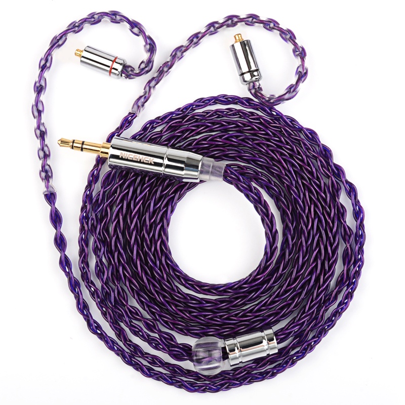 Nicehck PurpleSE Kabel Earphone 8 Strands FURUKAWA Tembaga Pengganti 3.5 / 2.5 / 4.4mm MMCX / 0.78mm 2Pin Untuk Mele S12 Nio