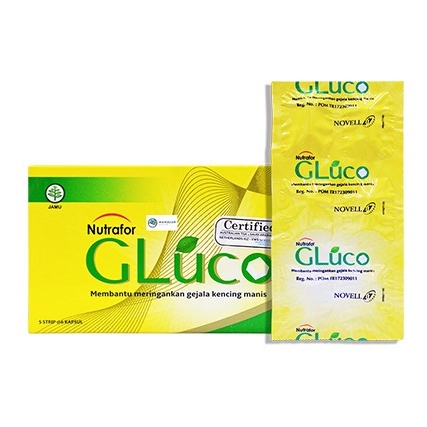 NUTRAFOR GLUCO Strip 10 Kapsul - Suplemen Mengurangi Dan Menstabilkan Gula Darah Diabetes