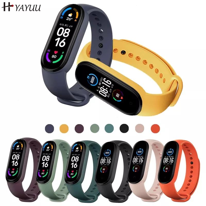 Strap Silikon Xiaomi Mi Band 6 5 4 3 Gelang Jam Tangan Mi Band 3 4 5 6 Multicolor