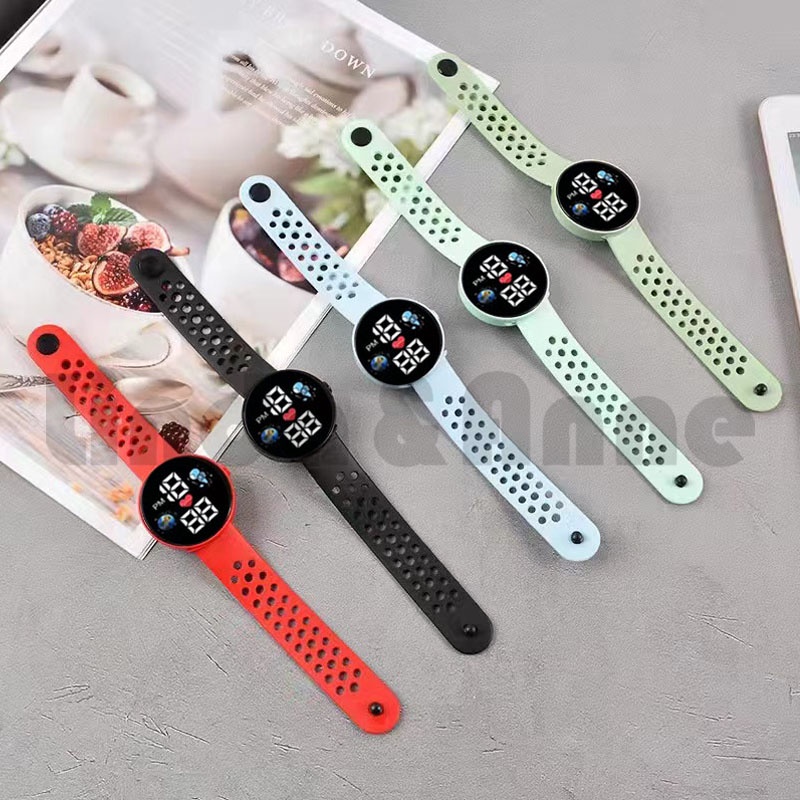 Jam Tangan Digital Led Basic Untuk Pria Dan Wanita Korean Digital Watch Import