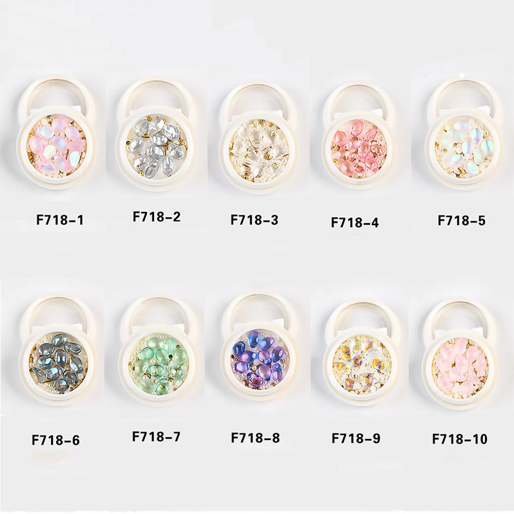 AUGUSTINA Dekorasi Nail Art Agustina 1BOX Hiasan Bola Baja Mutiara Mengkilap Crystal Manicure Jewelry