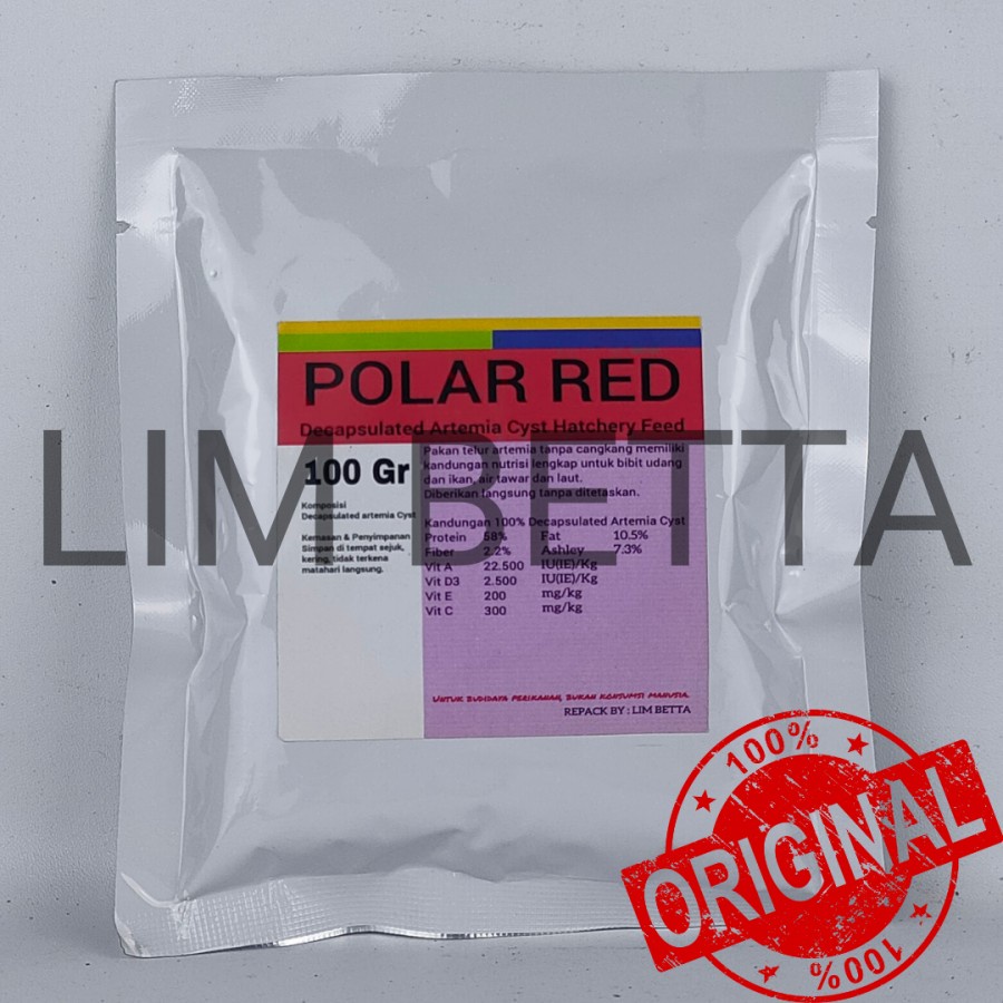 Polar Red 100gr berat bersih 100gram / Artemia Shell Free polar red