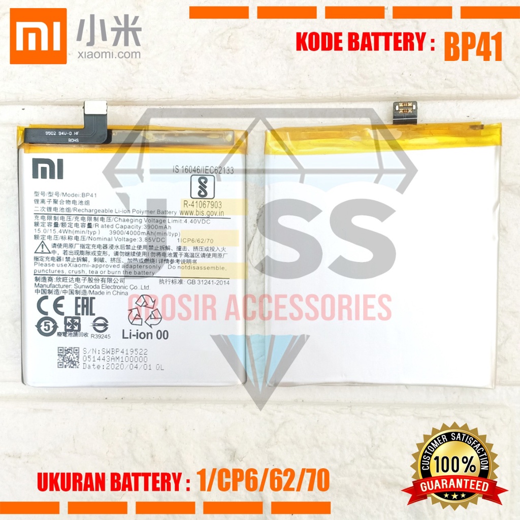 Baterai Battery Original Xiaomi BP41 BP-41 For Tipe HP Redmi K20 - Mi 9T - M1903F10G - M1903F10I - MZB7720EU