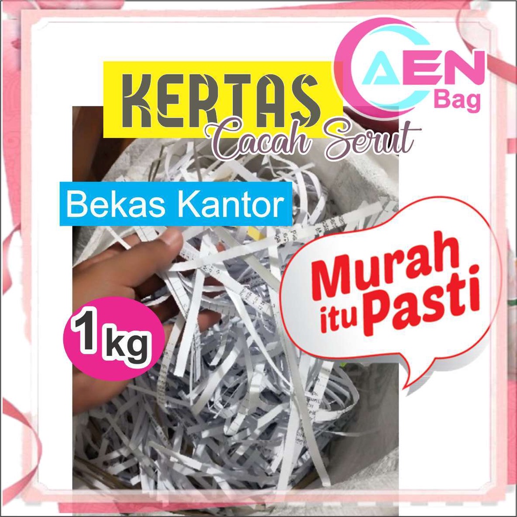 

[AENBAG] Kertas Serut Putih 1 kg Kertas Cacah Shredded Paper Ready