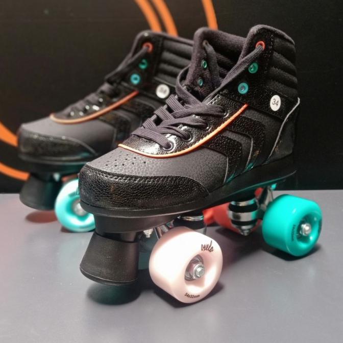 Sepatu Roda OXELO Quad 100 Anak - HITAM INLINE SKATE OXELO QUAD 852018