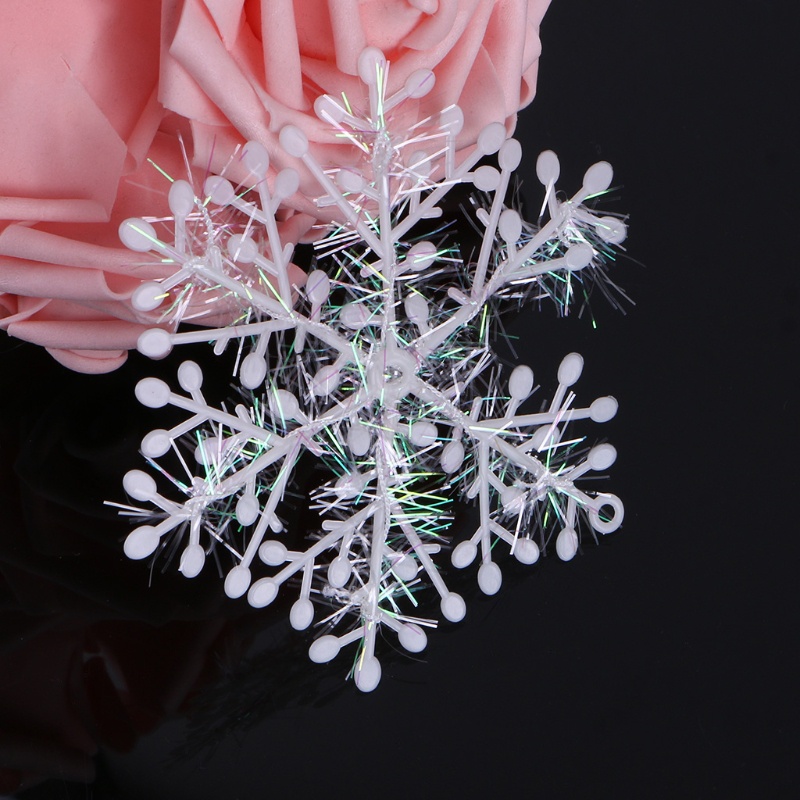 Zzz 3pcs Ornamen Snowflake Putih Pohon Natal Deco Festival Decortion
