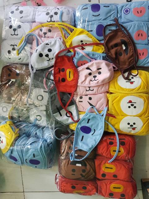 BT21 MASKER MULUT KPOP BANGTAN BOYS BTS COOKY TATA MANG RJ SHOOKY VAN KOYA CHIMMY