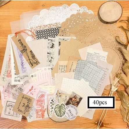 Mini Vintage Journal Kit - Bullet Journal Kit - Planner Kit (40pcs)