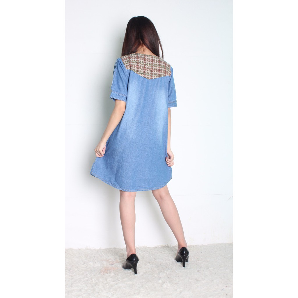 SB Collection Midi Dress Sanny Shortdress Jeans Wanita