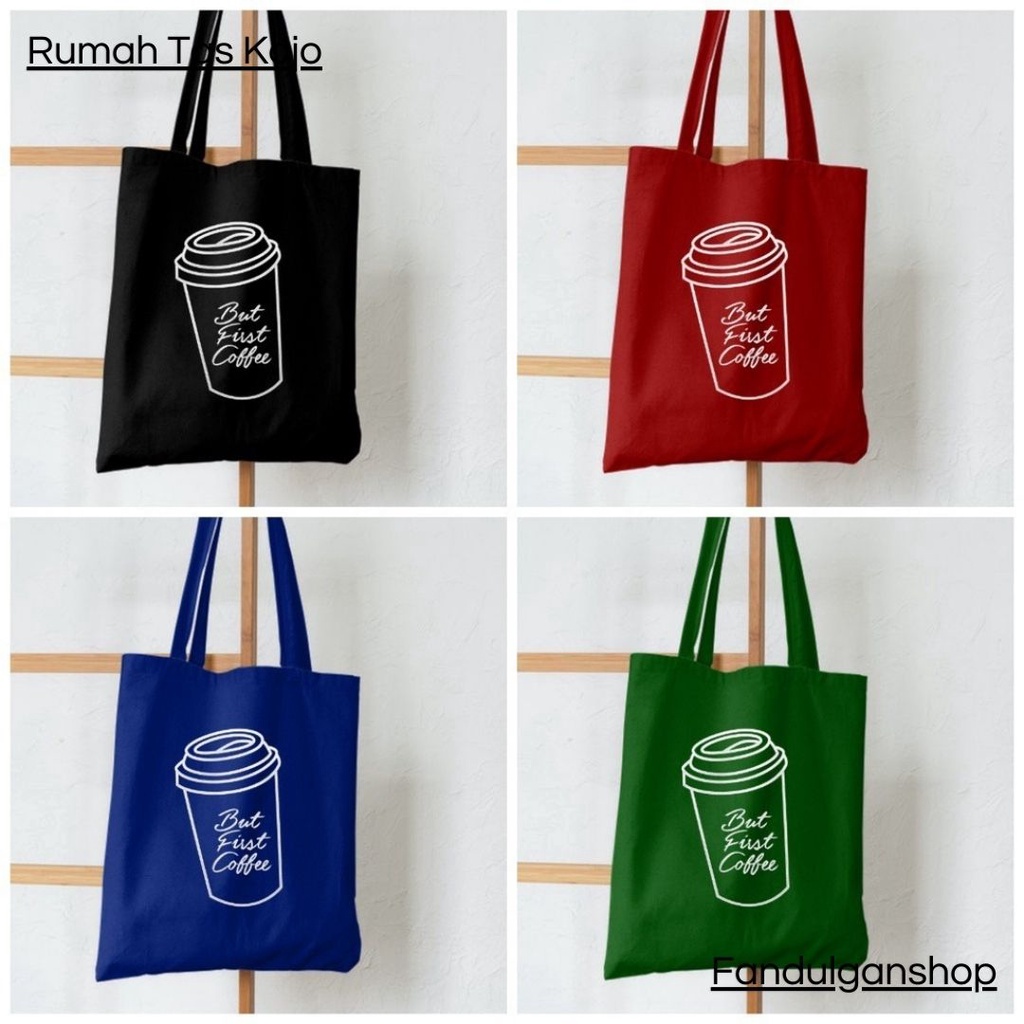 FLASH SALE 7.7 - [RESLETING] MOTIF &quot;BUTFIRSTCOFFEE&quot; TOTEBAG SEMI KANVAS (33x38 CM) | TOTEBAG RESLETING | TOTEBAG BESAR | TOTEBAG KOREA | TOTEBAG TEBAL | TOTEBAG LAPTOP | TOTEBAG KERJA | TOTEBAG NONGKI | TOTEBAG KULIAH | TOTEBAG POLOS | TOTEBAG BERMERK