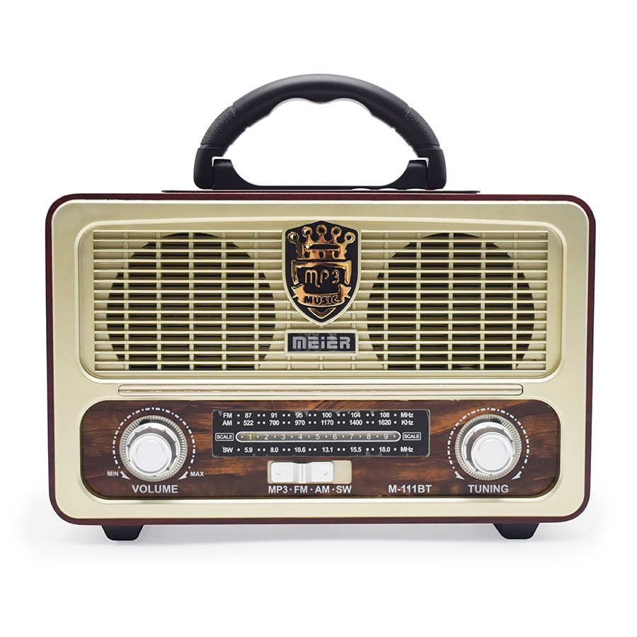 Radio Portabel 110BTS Retro FM/AM/SW Radio Speaker System dengan BT USB TF Card Player 100% ORI