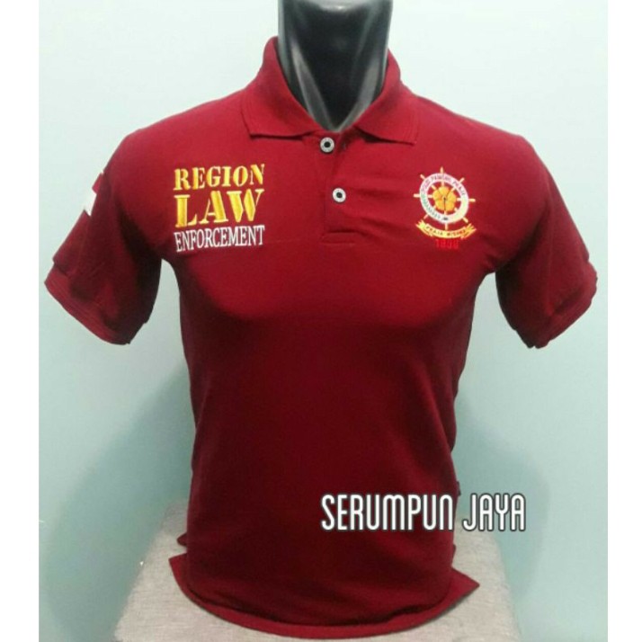 KAOS SATPOL PP MARUN - KAOS KERAH POL PP MAROON - KAOS SATPOL PP MAROON RODA GILA FULL BORDIR