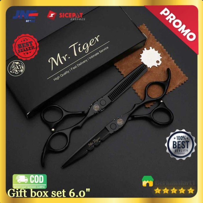 MrTiger Gunting Premium Rambut Professional Barber Scissors 2 PCS Ori