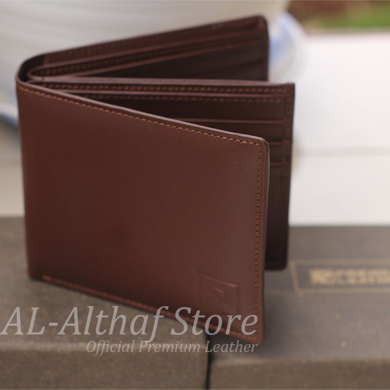 [PREMIUM LEATHER] Dompet Kulit Asli LIPAT Pria Casual Black Brown Dark Original Khas Kota Garut