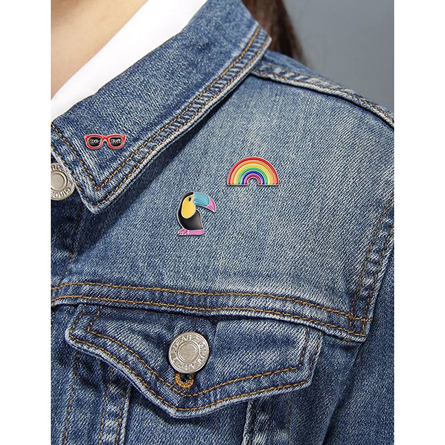 LRC Pin Baju Fashion Multi-color Tree Shape Decorated F05445