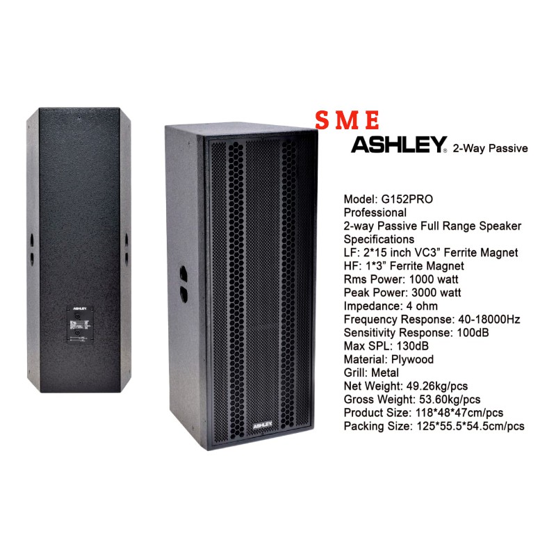 SPEAKER PASIF ASHLEY G152PRO - 2WAY ORIGINAL 1PCS