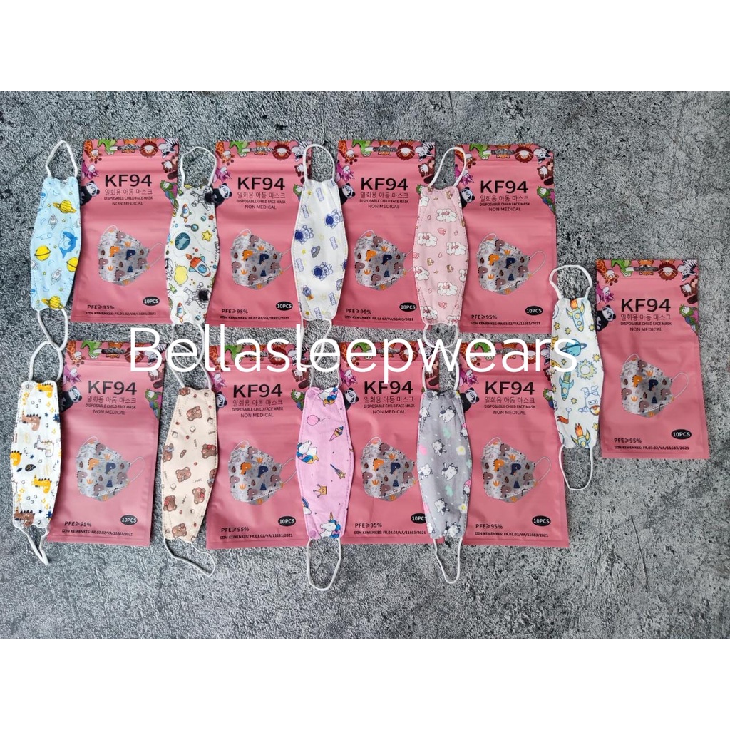 KF94 ANAK KOREA MURAH  - MASKER KF94 ANAK KIDS KOREA FILTCARE 4PLY MOTIF