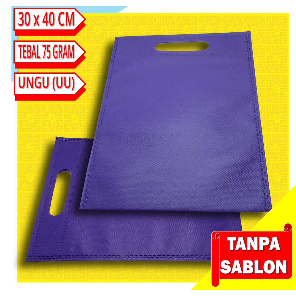 

Tas Spunbond Model Plong 30 X 40 cm warna Ungu (UU)