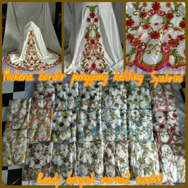 DISKON.... Mukena bordir punggung keliling syahrini semi sutra velvet