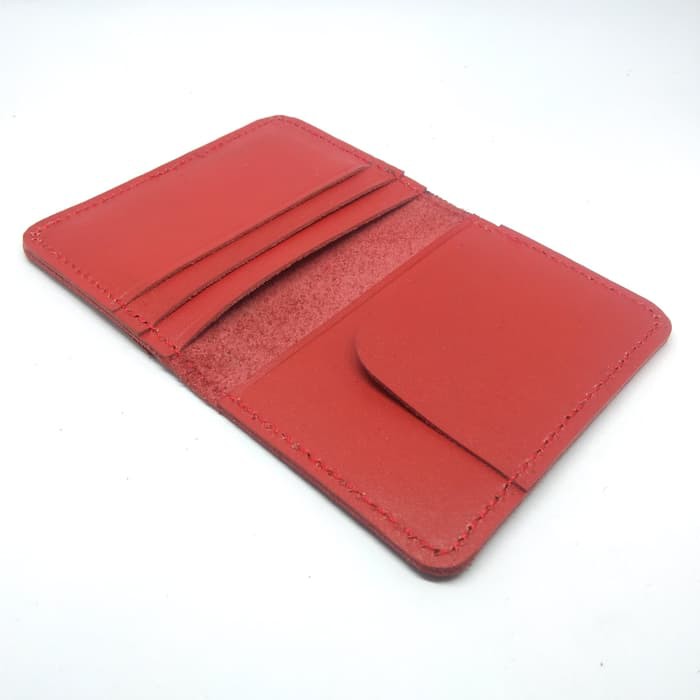 dompet kartu kulit asli card wallet warna merah PHWL263