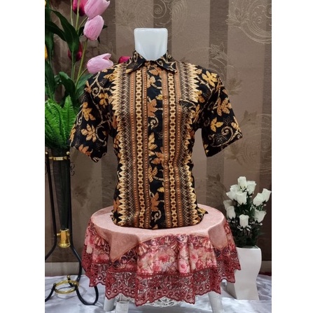 Kemeja Batik Pria Lengan Panjang Dan Lengan Pendek Motif Paya Gold