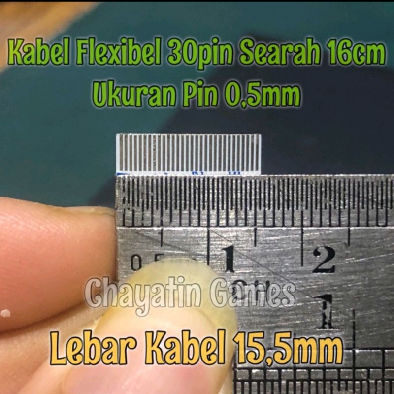 Kabel Flexibel 30 Pin Halus Searah Panjang 16cm - Ukuran Pin 0,5mm