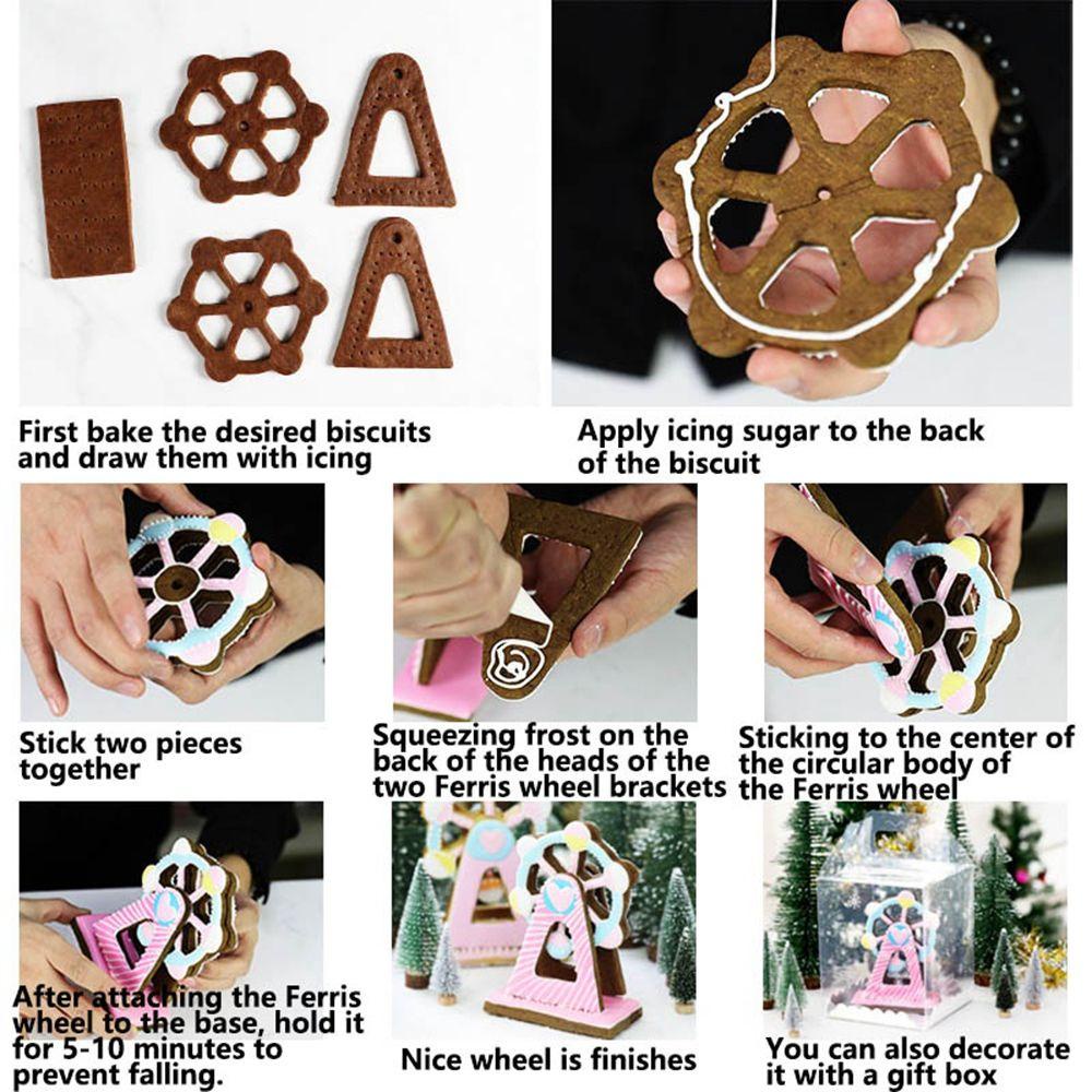 [Elegan] Baking Tools 3pcs /set Ferris Wheel Biscuit Mold Cetakan Kue Biskuit Bayi Cetakan Timbul