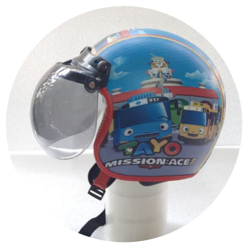 HELM ANAK JUNIOR KARAKTER  USIA( 5-10)TAHUN.PLUS KACA CEMBUNG free box