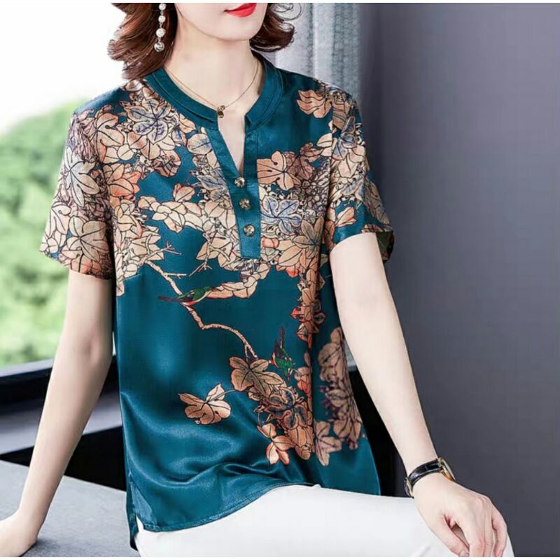 0003 Baju atasan blouse pesta imlek chinese new year merah wanita import terbaru baju atasan blouse 