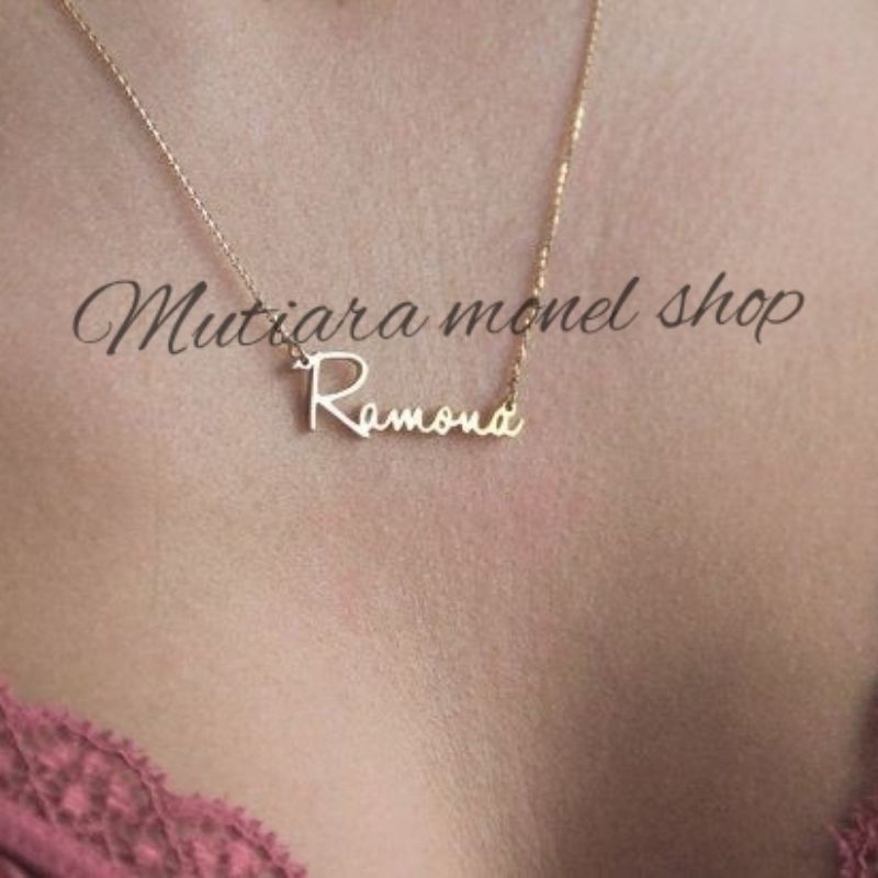 Kalung nama anak ukir nama gold lapis emas