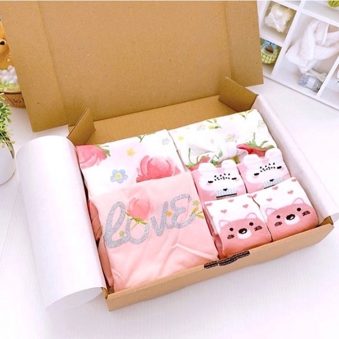 

hampers bayi perempuan/hampers baby/kado bayi/parcel bayi/baby giftset - Pink love - BARU