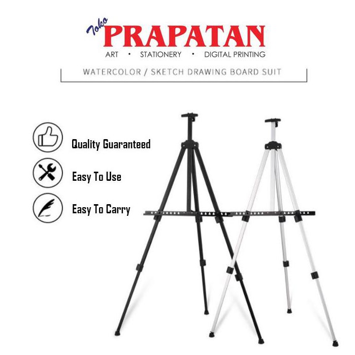 

Ready! Tripod Kanvas Lukis Alumunium Hitam / Easel Stand Lukis Murah