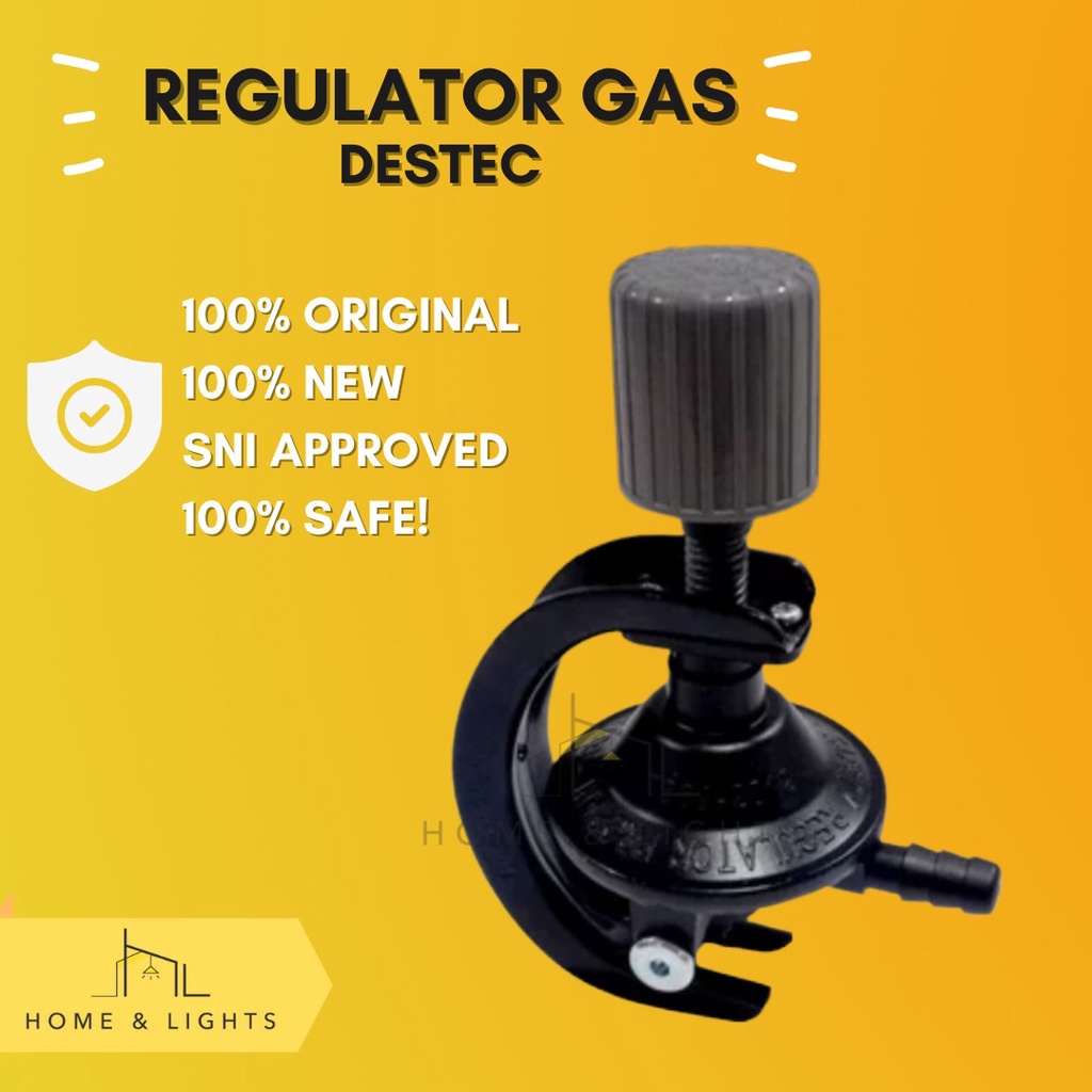 DESTEC Regulator Gas 201-S Meter Otomatis SNI - Paket Regulator dan Selang 1.8M Kepala Gas Hemat &amp; Aman