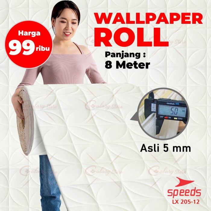 Wallpaper Dinding Foam Roll Wallpaper Batik 3d Stiker SPEEDS 205-12