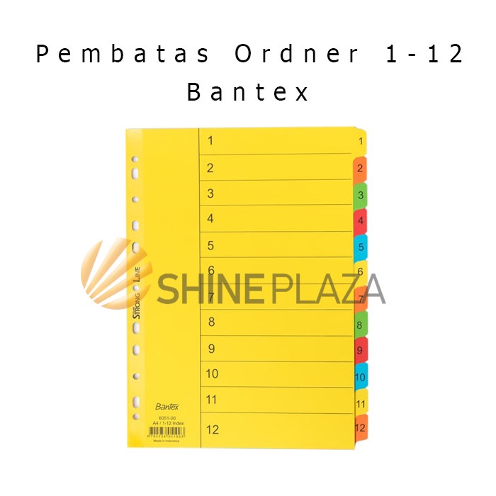 

Pembatas Ordner Bantex Angka 1-12 A4 6051 - Cardboard Index & Divider