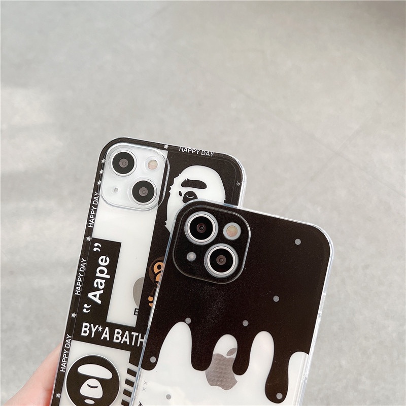 Violent bear Joint name Ape man Phone Case iPhone 11 12 13 Pro Max 7 8 Plus X XR XS transparent Straight edge Soft TPU Casing