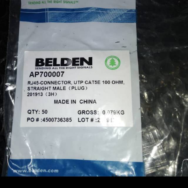 Belden Konektor RJ45 Cat5e isi 50pcs Original